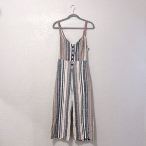 Rebellion again striped jumpsuit romper